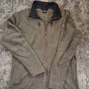 KUHL Brand Olive Green Full-Zip Men's Fleece Jacket